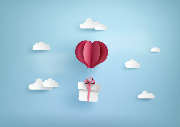 ilustracja miłości i walentynek - valentines day origami romance love stock illustrations