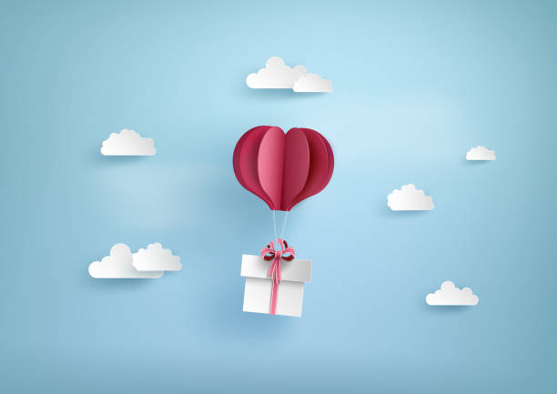 иллюстрация любви и день святого валентина - valentines day origami romance love stock illustrations