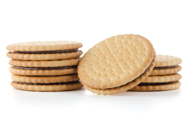 istock Sandwich biscuits with chocolate filling 900743012