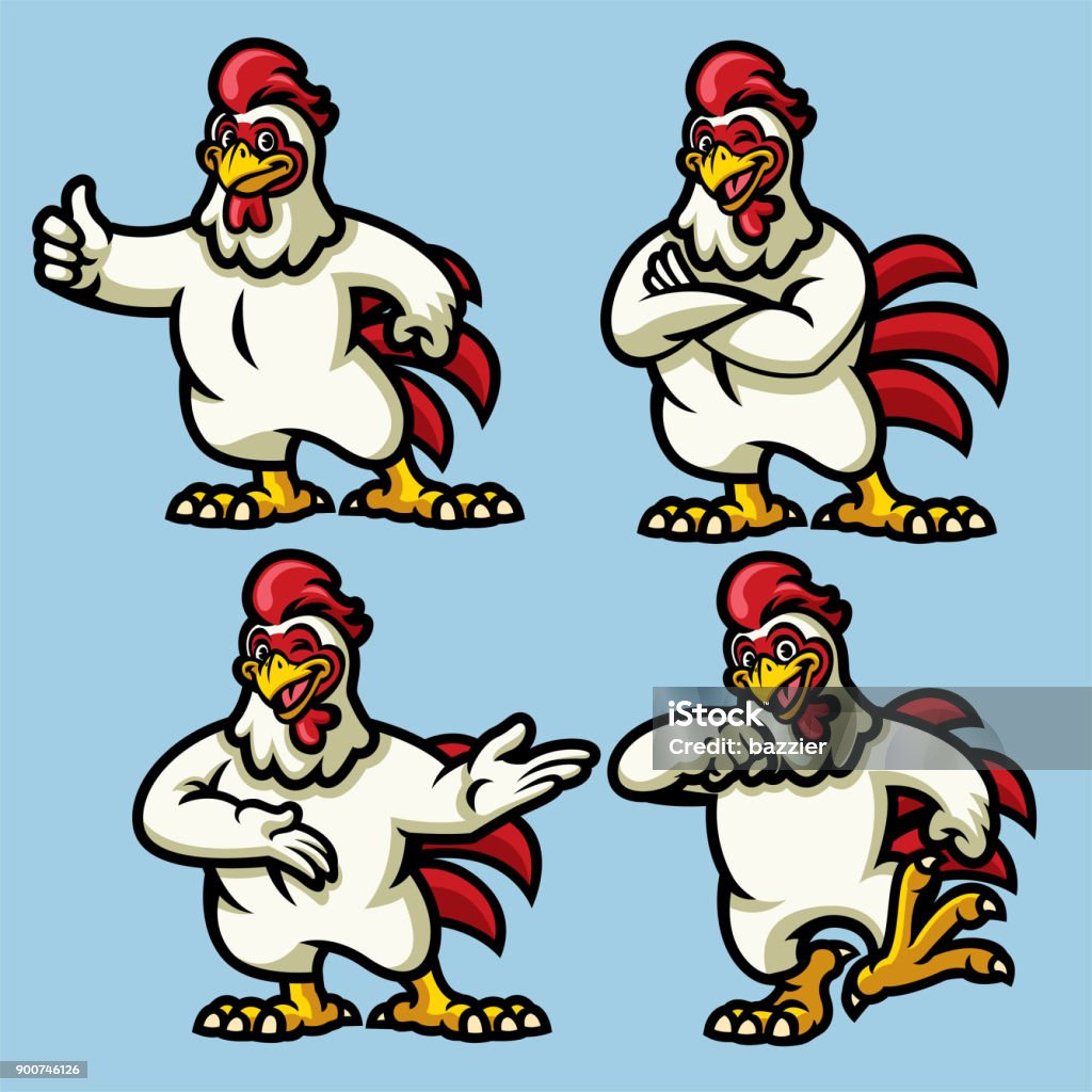 chicken Mascot vector set of chicken Mascot Chicken - Bird stock vector