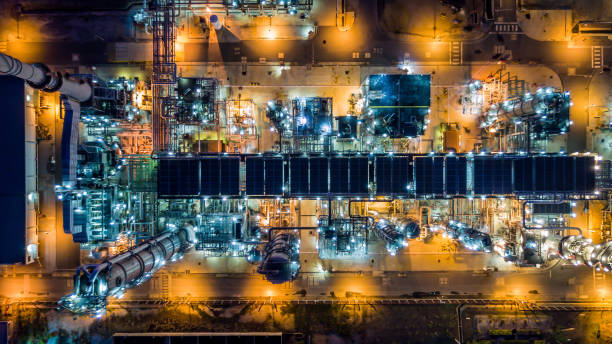istock Aerial view oil refinery 900749670