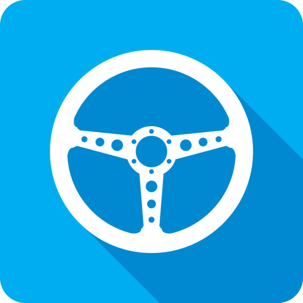 illustrations, cliparts, dessins animés et icônes de volant icône silhouette - steering wheel motorized sport stock car racecar