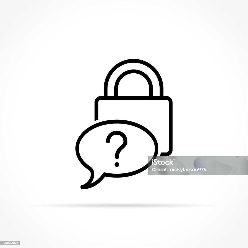 forgot password icon on white background Illustration of forgot password icon on white background Password stock vector