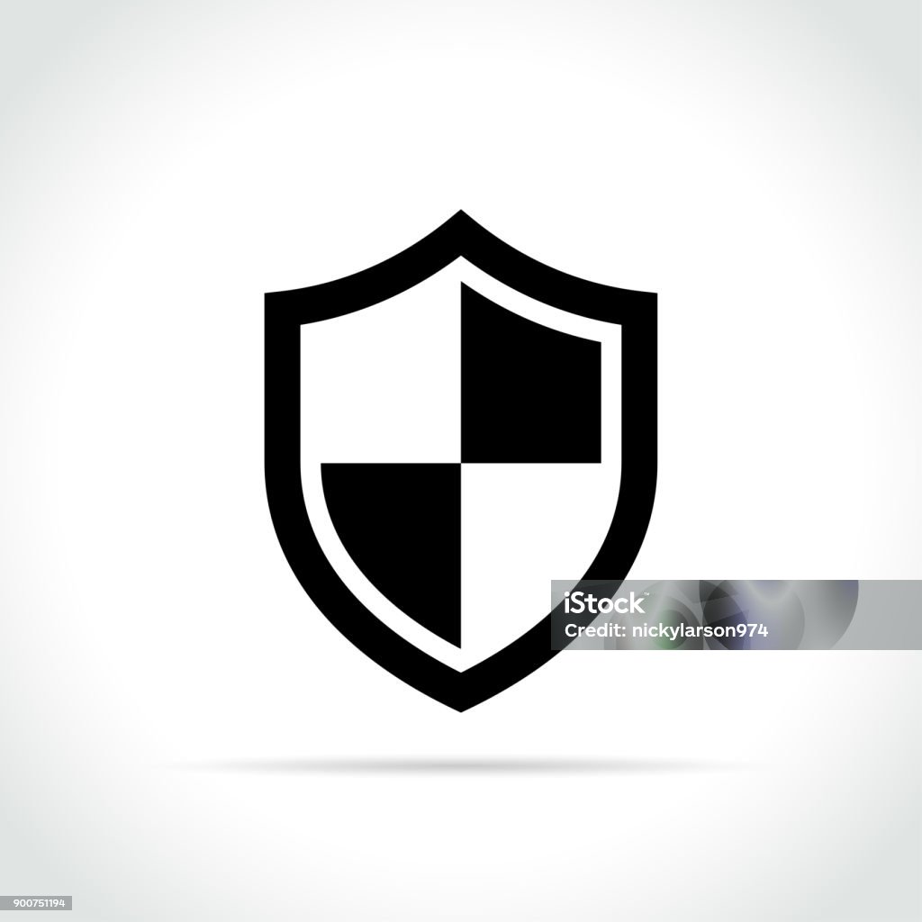 shield icon on white background Illustration of shield icon on white background Shielding stock vector