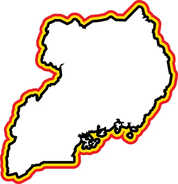 Vector illustration of Uganda Outline