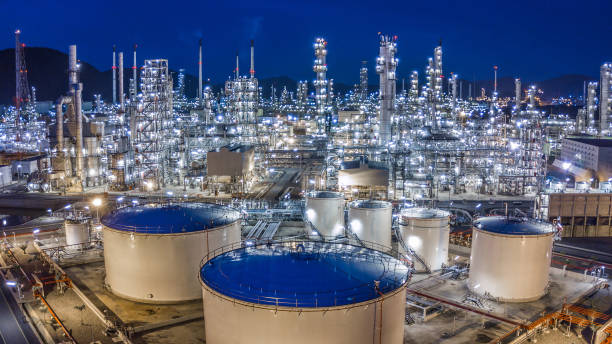 istock Aerial view oil refinery 900751742