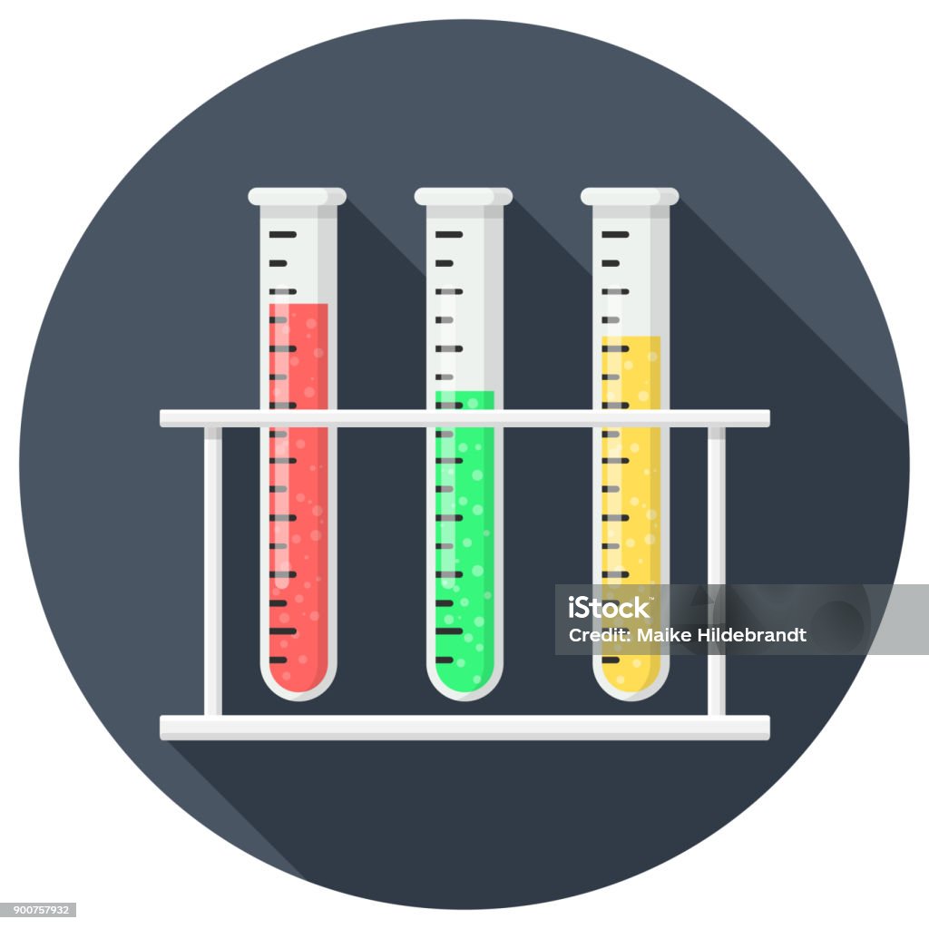 test tube Flat Designq test tube Icon Chemical stock vector