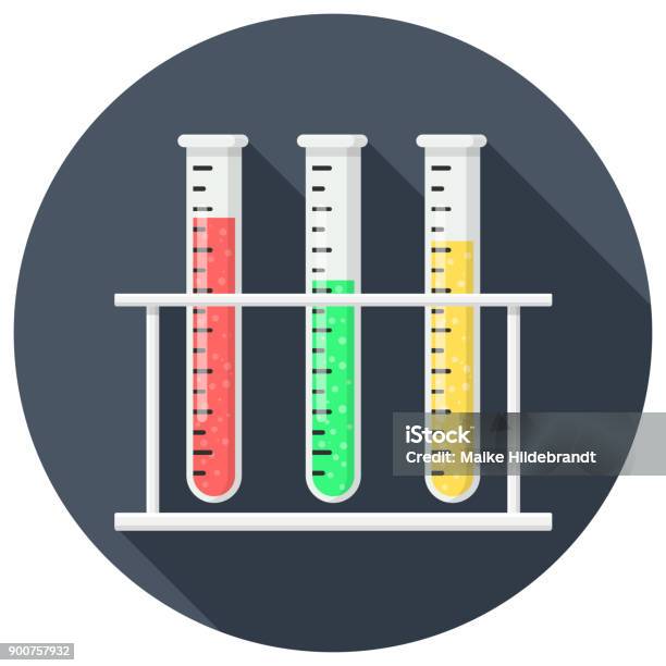 Test Tube Flat Designq Stock Illustration - Download Image Now - Chemical, Chemistry, Design