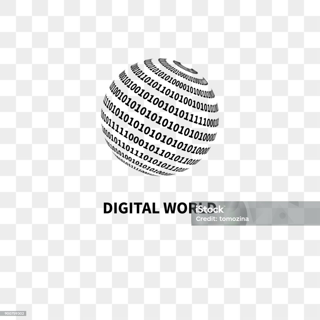 Globe Globe with binary code. Digital world. Vector Binary Code stock vector