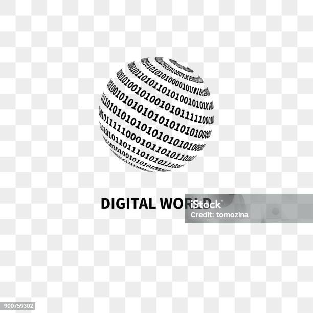 Globe Stock Illustration - Download Image Now - Binary Code, Number 1, Data