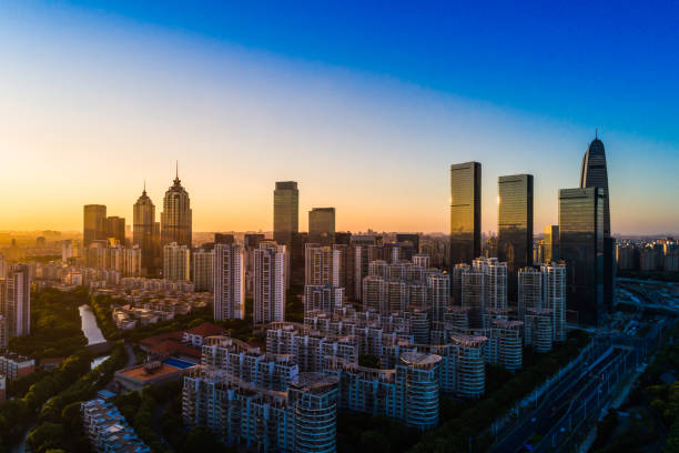 istock beautiful view of Manhattan skyline at sunset 900765918