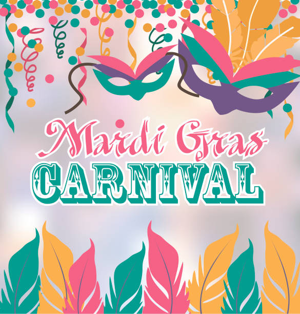 istock Carnival poster for Mardi Gras with abstract paper cut shapes 900765958