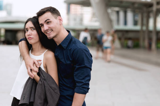 istock Happy young interracial couple. 900766814