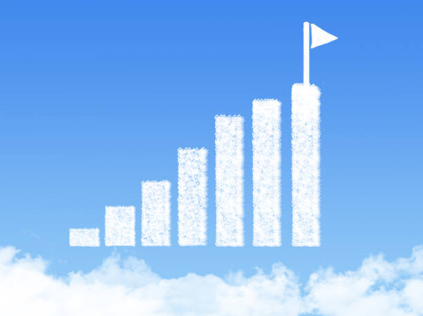 istock Cloud bar chart. Success in business concept 900770282