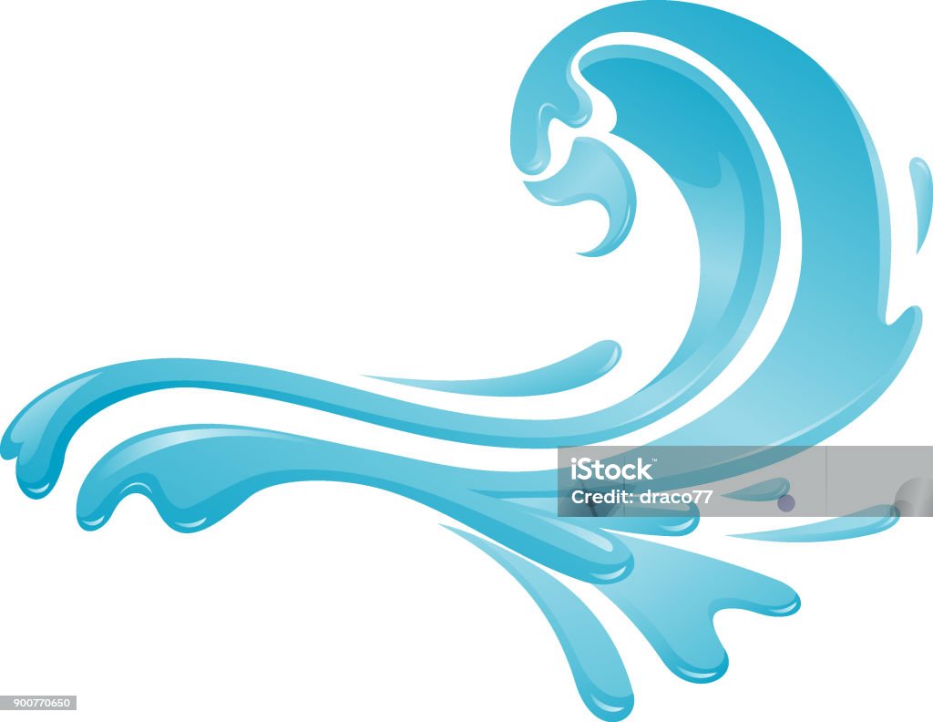 Abstract Water Arc Isolated vector illustration of water formation wave symbol. Spray stock vector