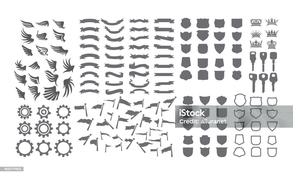 Emblem Template Set  Design Template Vector Coat Of Arms stock vector