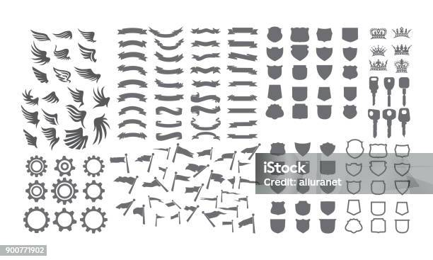 Emblem Template Set Design Template Vector Stock Illustration - Download Image Now - Coat Of Arms, Logo, Sport