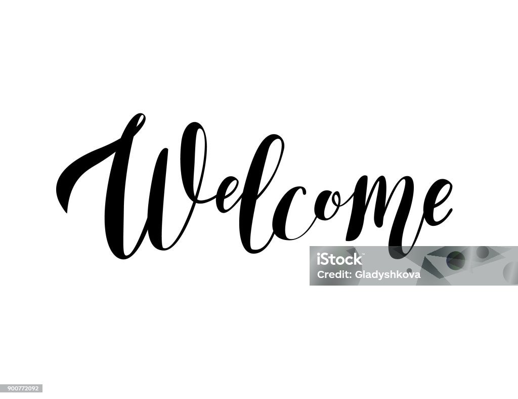 Welcome Nice Grunge Vector Sign Welcome Nice Grunge Vector Sign. Lettering. Hand written sign Greeting stock illustration