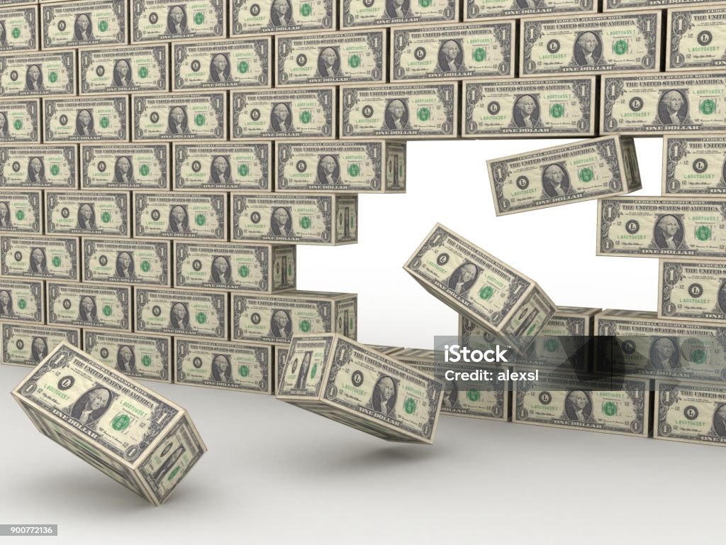 Money building growth investment wall Wall - Building Feature Stock Photo