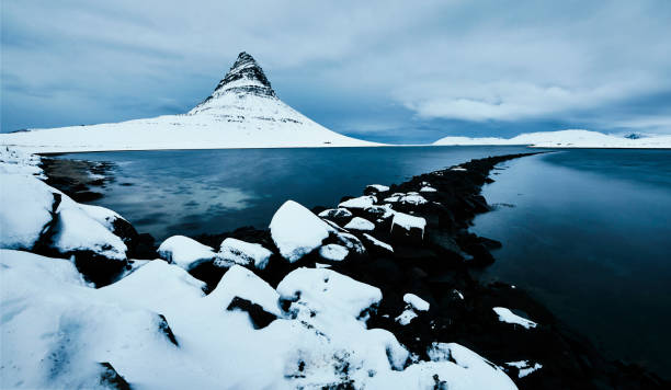 Kirkjufell - Winter in Iceland stock photo