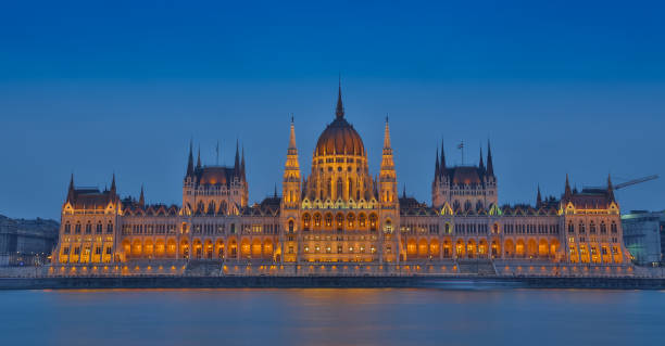 istock Night view on the Parliament Building in Budapest. 900776102