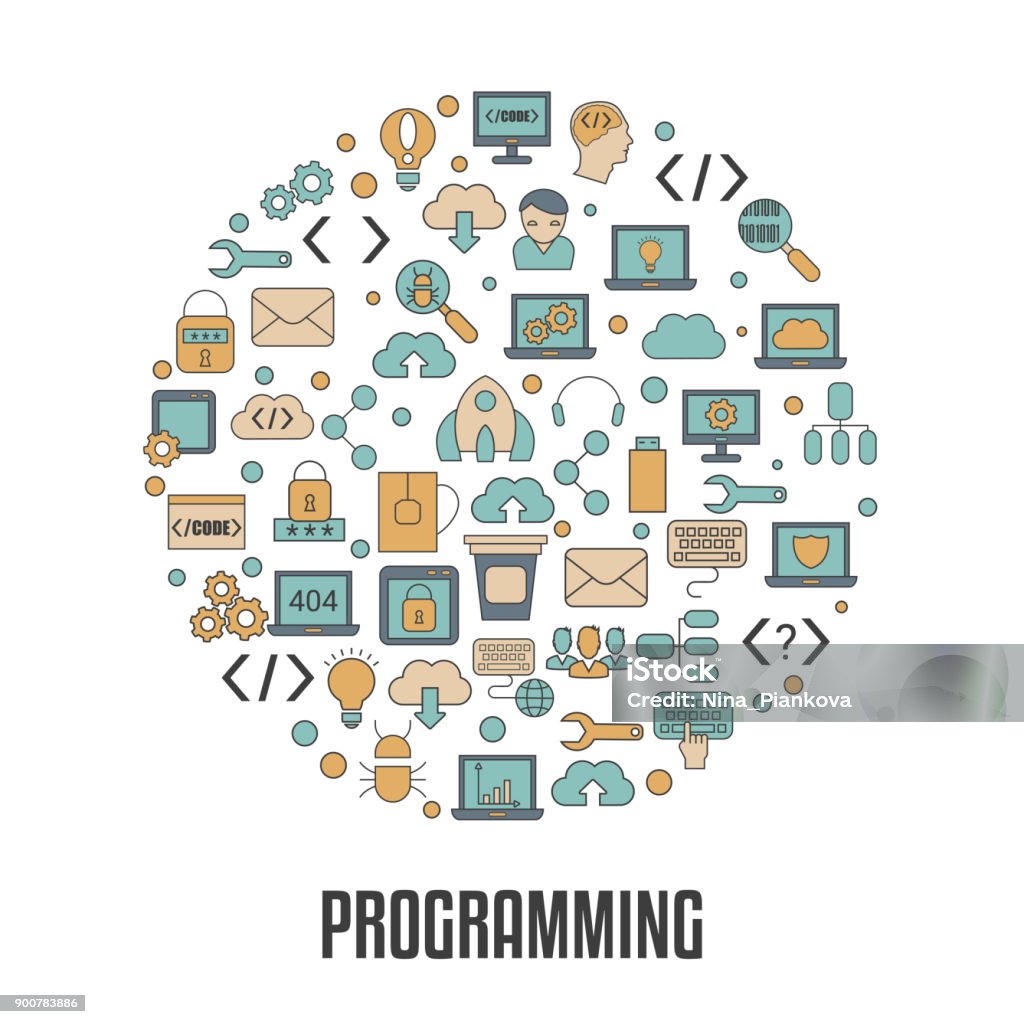 Coding And Programming Concept Stock Illustration - Download Image Now ...