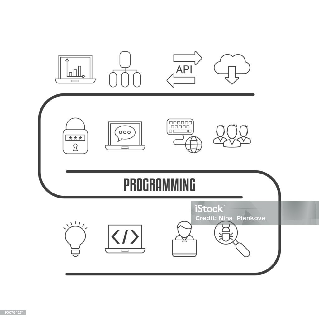 Coding And Programming Concept Stock Illustration - Download Image Now ...