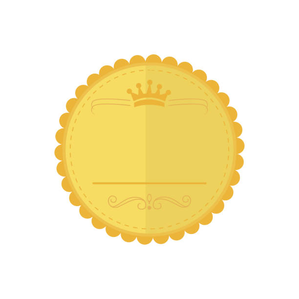 istock Blank Gold Medal Vintage Bagde Emblem Vector Illustration Graphic 900787392