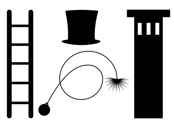 ilustrações de stock, clip art, desenhos animados e ícones de chimney sweeper symbol - chimney sweeping