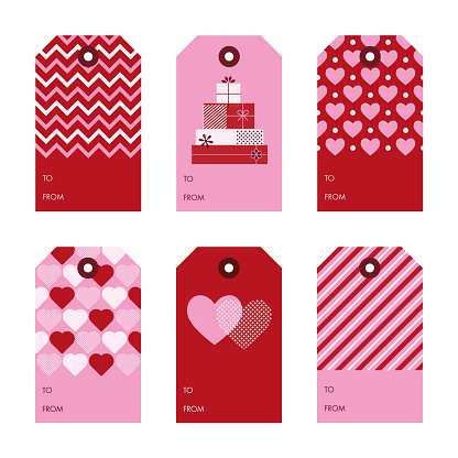 Set of Valentine's Day gift tags - Illustration