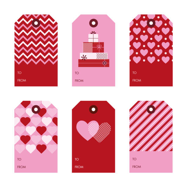 Set of Valentine's Day gift tags. Set of Valentine's Day gift tags - Illustration gift tag note stock illustrations