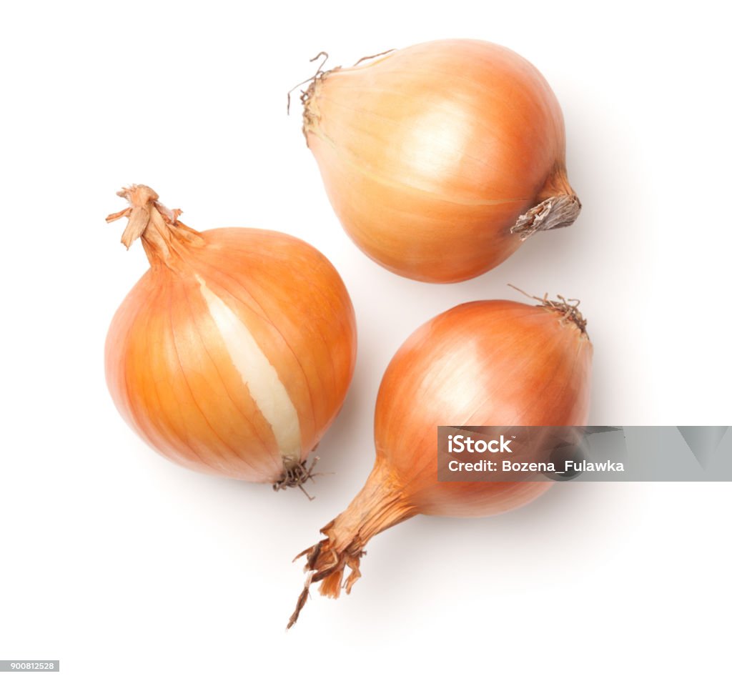 Onions Isolated on White Background Onions isolated on white background. Top view Onion Stock Photo