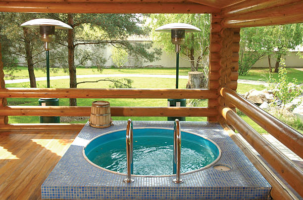 istock Waterpool and wooden handholds 90083105