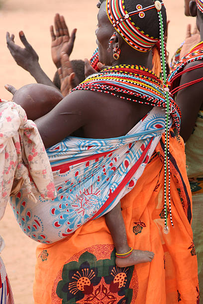 african stammestänze - masai africa dancing african culture stock-fotos und bilder
