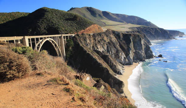 istock Bridge Connects Cliffs along Highway 1 in Northern California 900841474