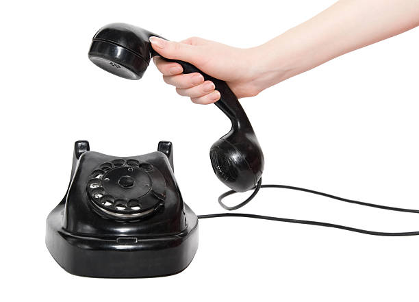 istock Retro telephone with woman hand 90084525