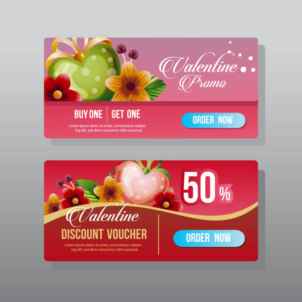 valentine web banner verzierten liebe blume - frame romance ornate valentine card stock-grafiken, -clipart, -cartoons und -symbole