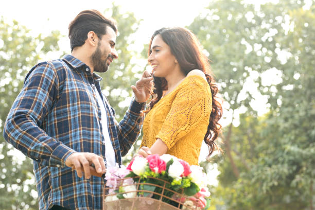 istock Happy Indian couple at park 900848228