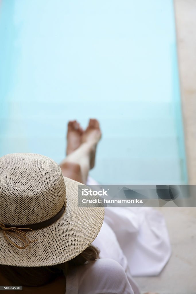 Schönheit am pool - Lizenzfrei Attraktive Frau Stock-Foto