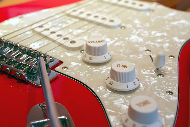 istock Red Guitar Detail 90085333