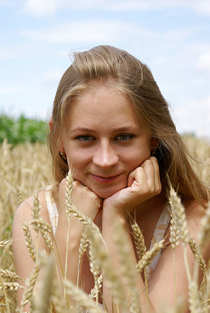 istock The girl in wheat 90085743