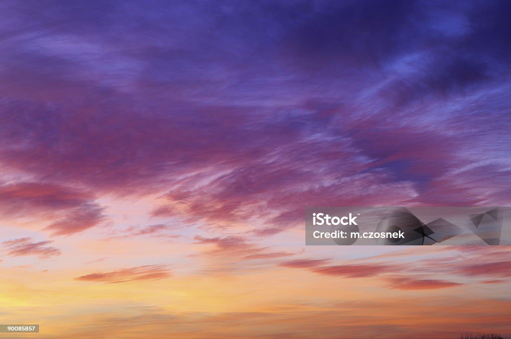 Winter Sunset  Pink Color Stock Photo