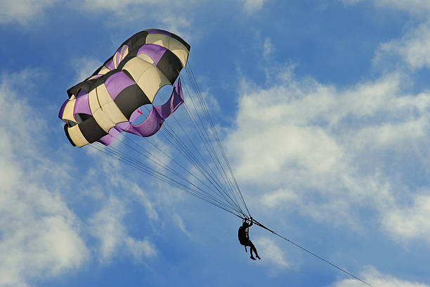 man フライング、パラシュート - action adventure aerospace industry air vehicle ストックフォトと画像