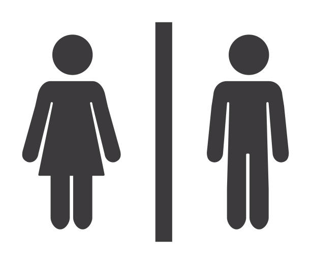 łazienka mixed gender ikona - public restroom bathroom symbol computer icon stock illustrations