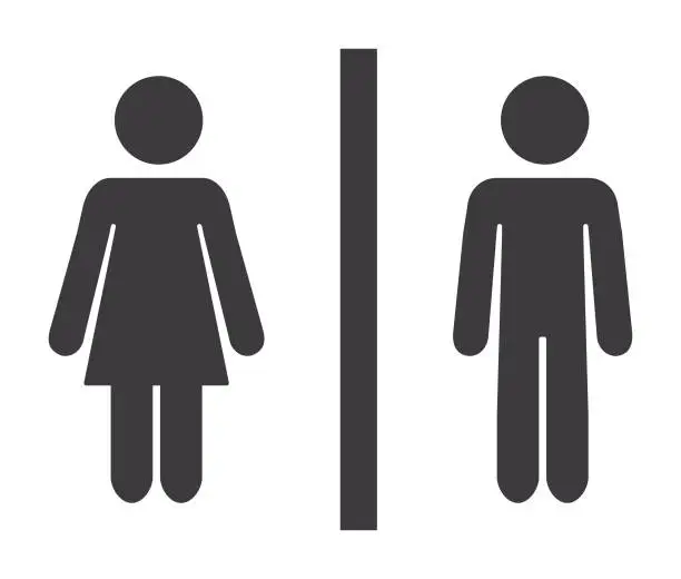 Vector illustration of Bathroom Mixed Gender Icon