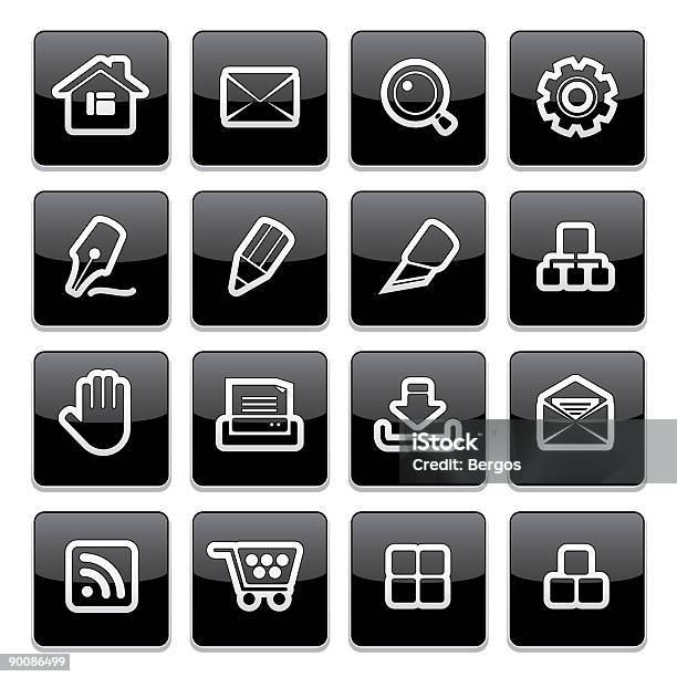 Vetores de Site Icons Série Rigorosa De Espessura e mais imagens de Botão - Peça de Máquina - Botão - Peça de Máquina, Branco, Caneta