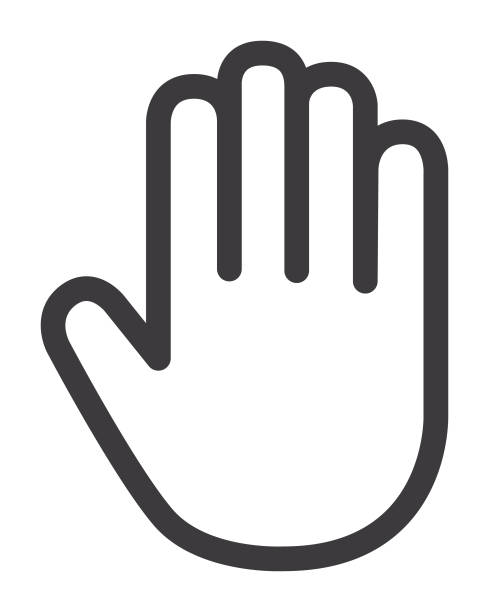 hand mit der handfläche symbol - handfläche stock-grafiken, -clipart, -cartoons und -symbole