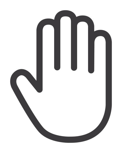 Hand palm Icon Vector of Hand palm Icon open hand stock illustrations