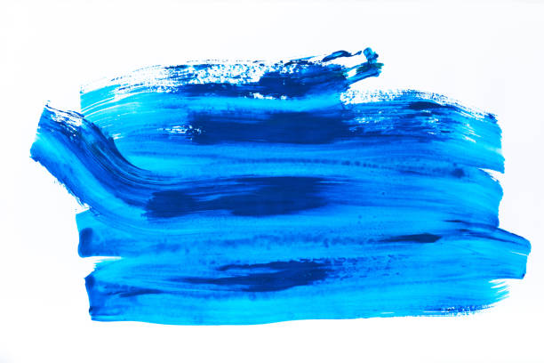 istock abstract painting with bright blue brush strokes on white 900867866