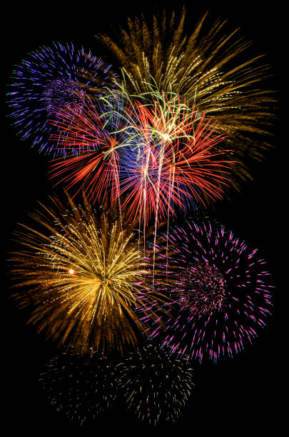 istock Colorful fireworks celebration and the night sky background. 900868380